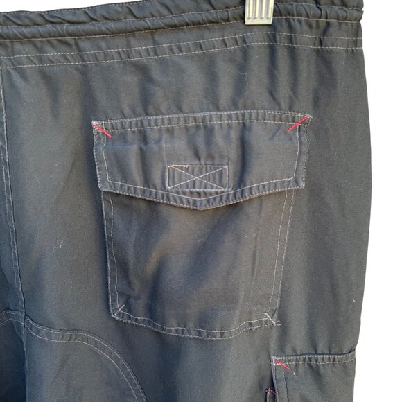 Gap Vintage Mens Black Cargo Baggy Paratrooper Drawstring Waist Parachute Pants - Picture 6 of 9